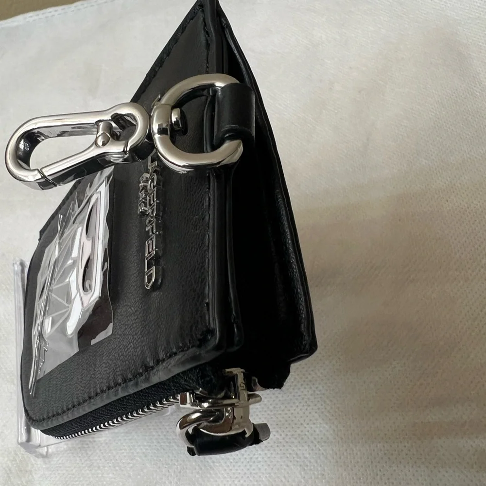Karl Lagerfeld Zip Around Pouch/ Keychain New